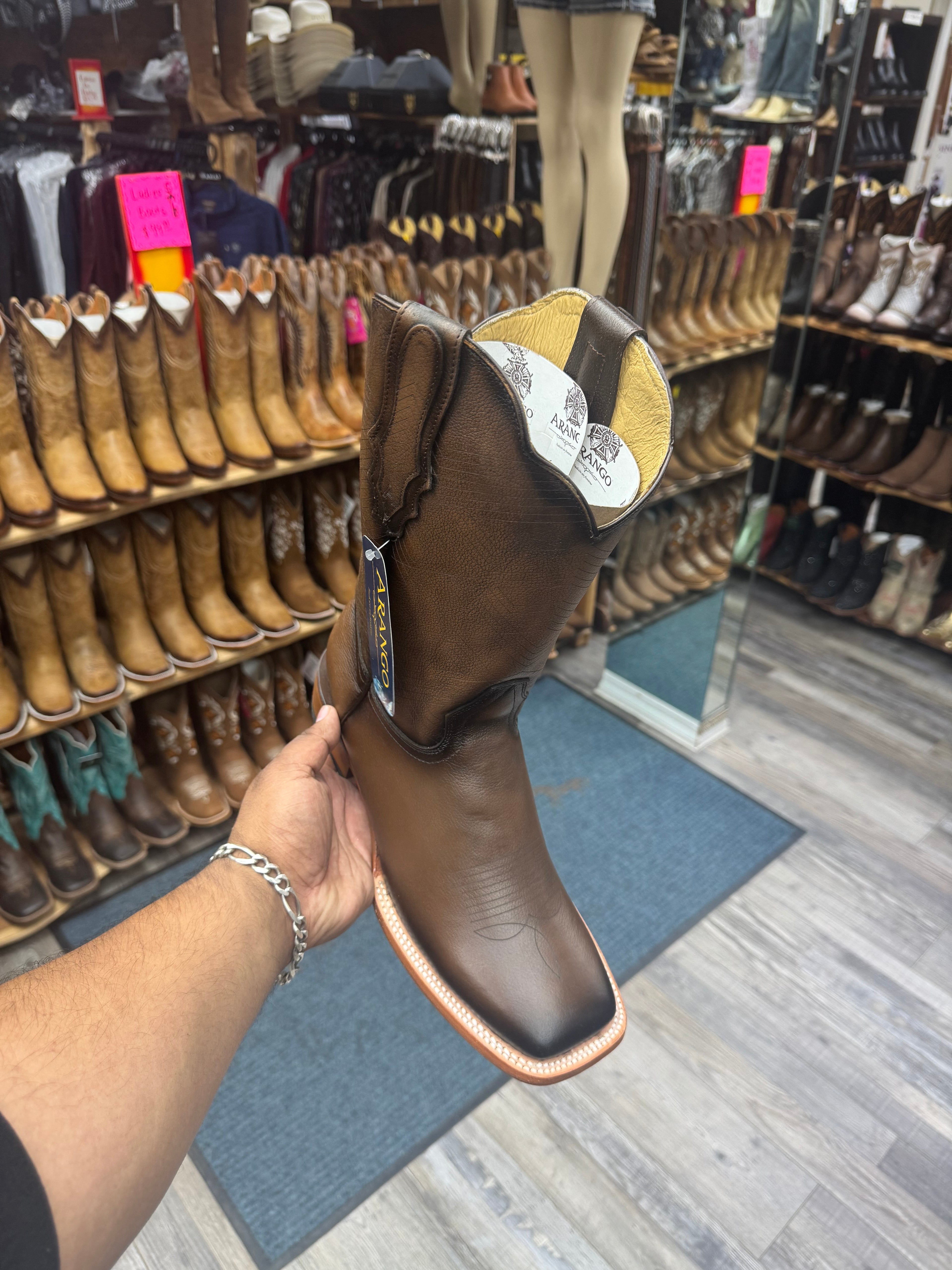 Arango Bomber Leiser Leather Square Toe Boots