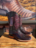 Square Toe Black Cherry Original Exotic Ostrich leg