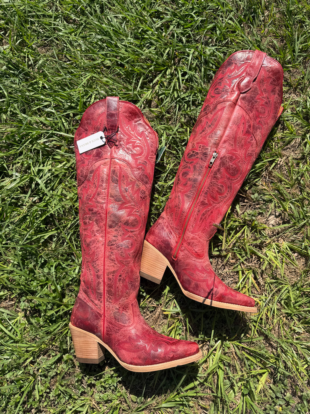 "Julia Red" Buck & Brana Extra High Knee High