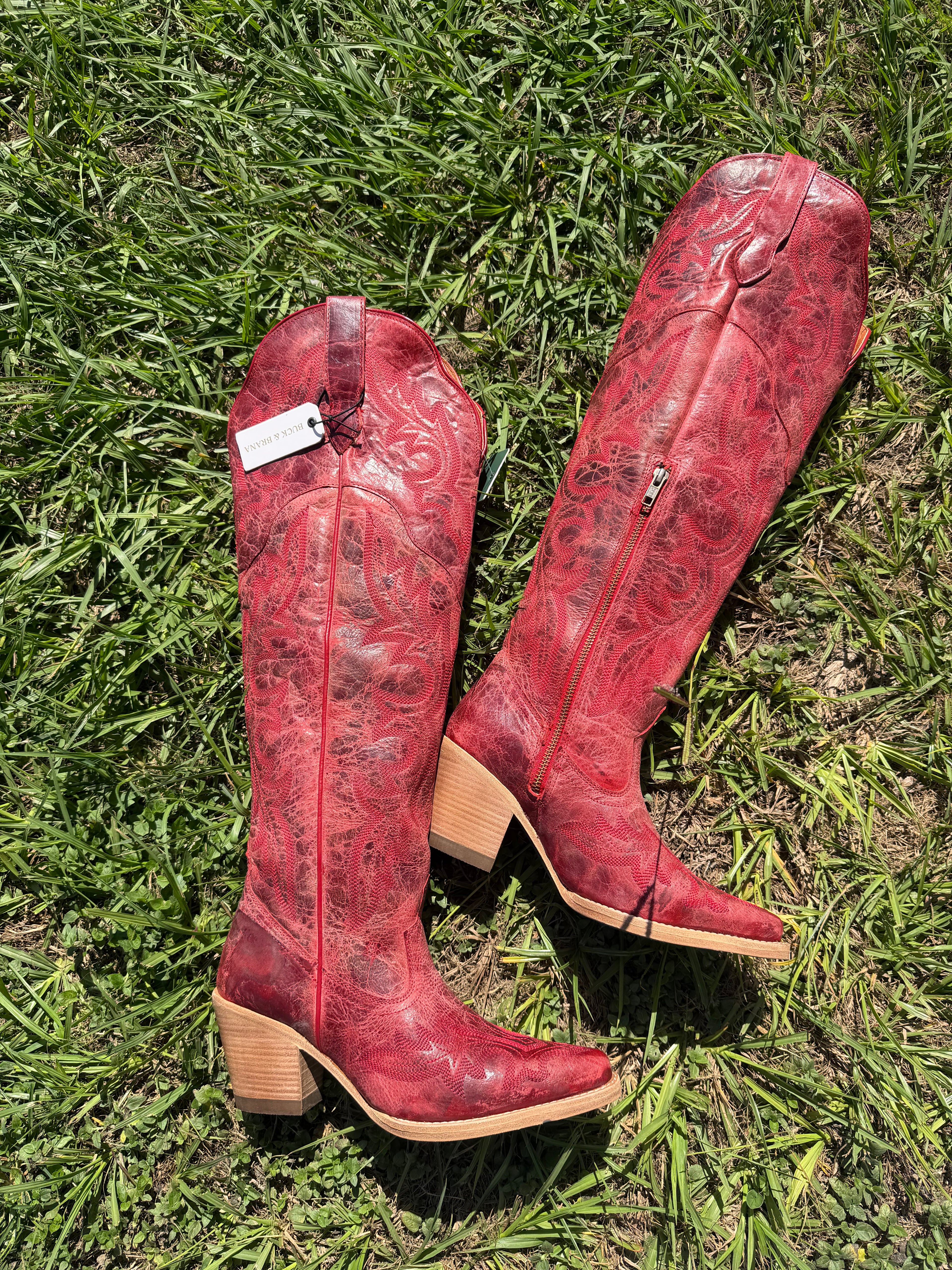 "Julia Red" Buck & Brana Extra High Knee High