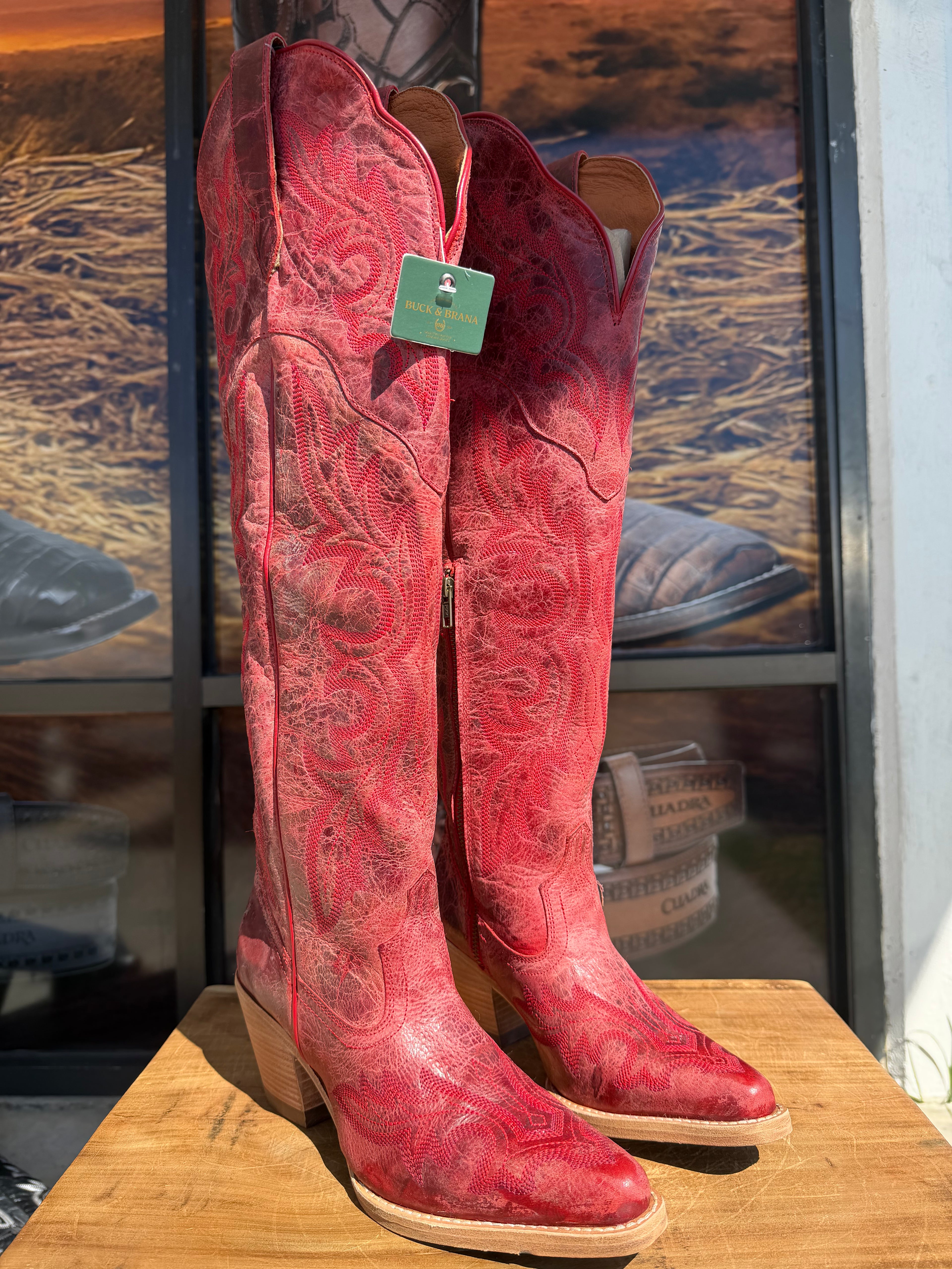 "Julia Red" Buck & Brana Extra High Knee High