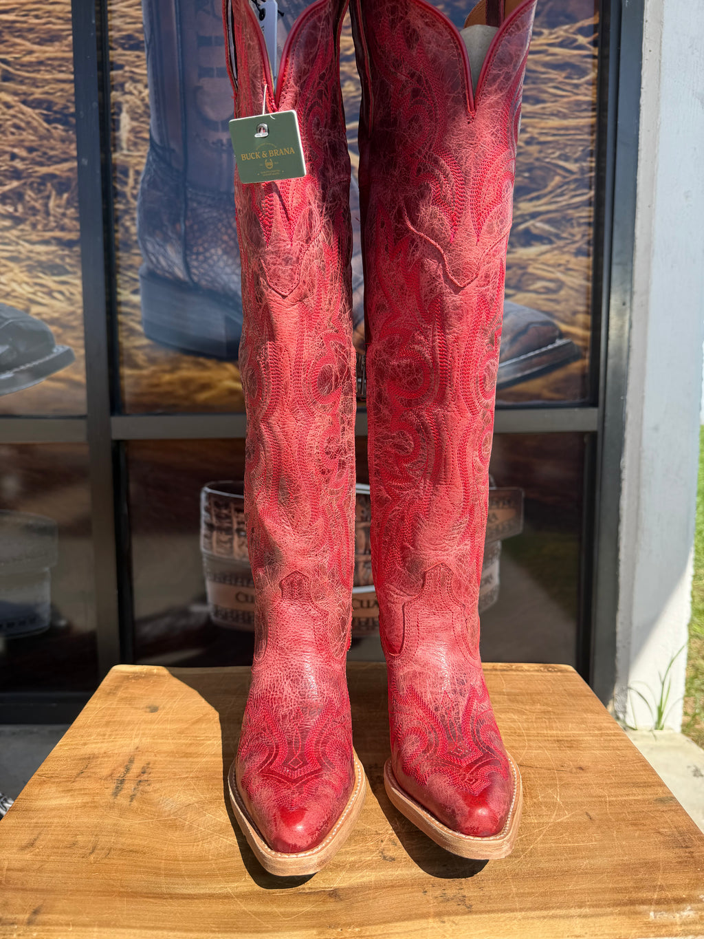 "Julia Red" Buck & Brana Extra High Knee High