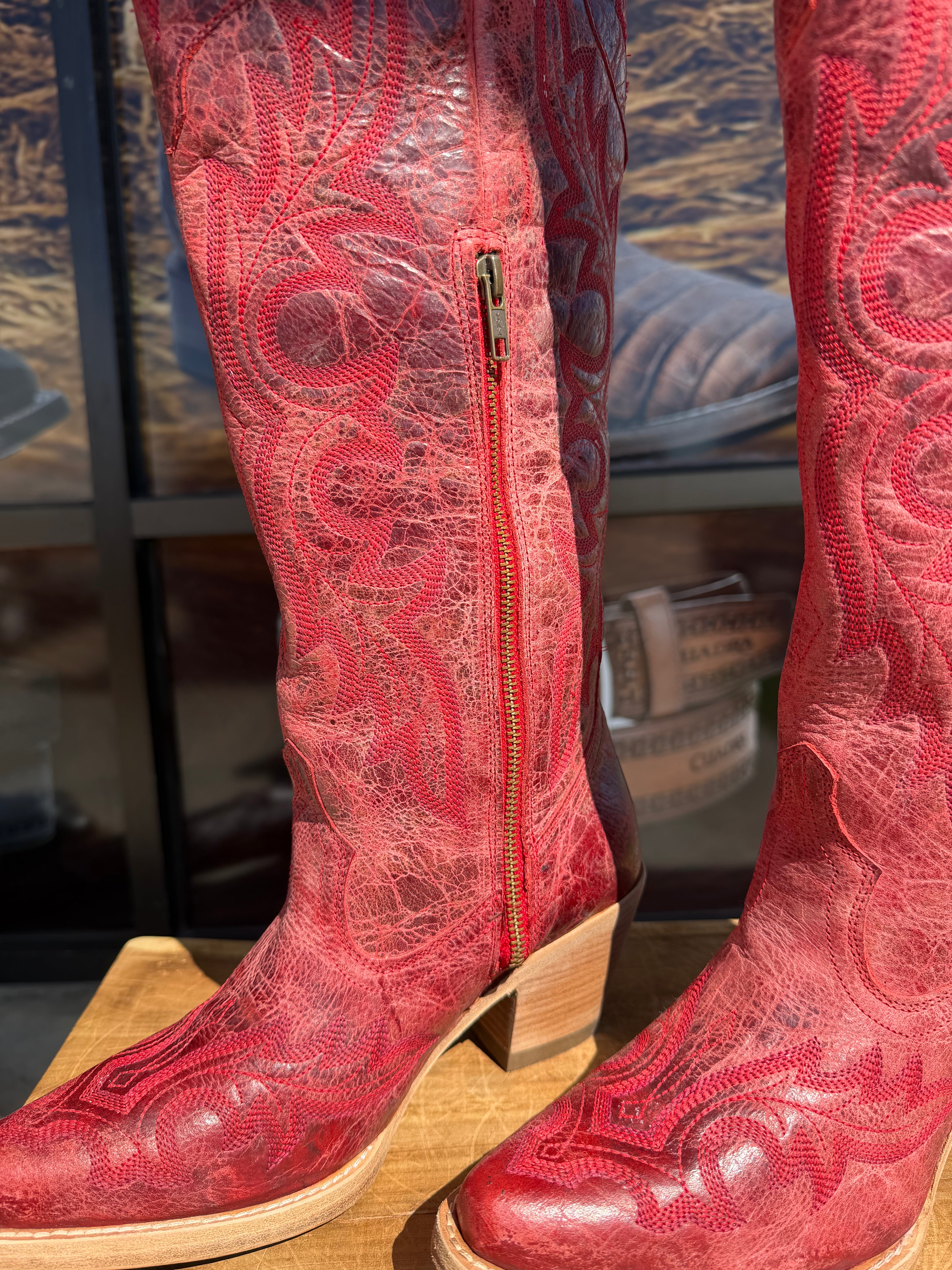 "Julia Red" Buck & Brana Extra High Knee High