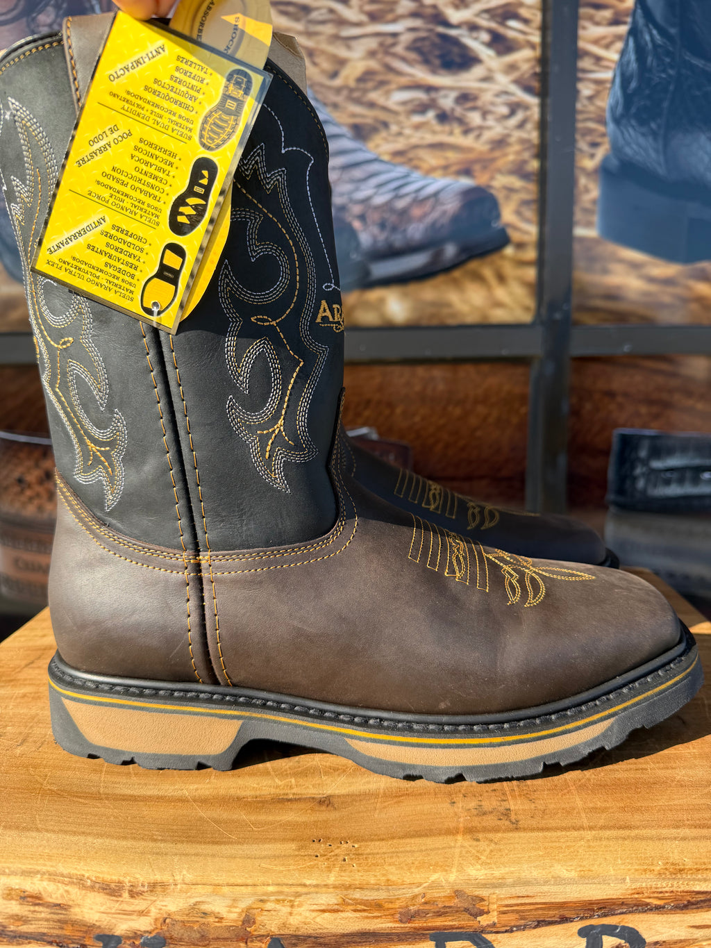 Arango Dark Brown Work Boots (steel-toe available)