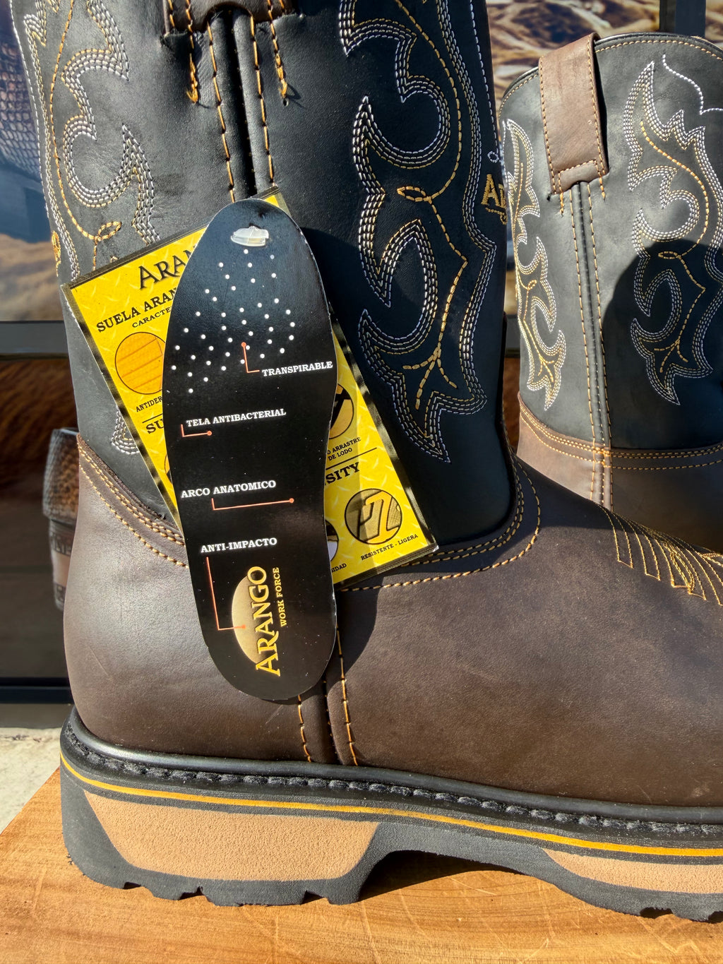 Arango Dark Brown Work Boots (steel-toe available)
