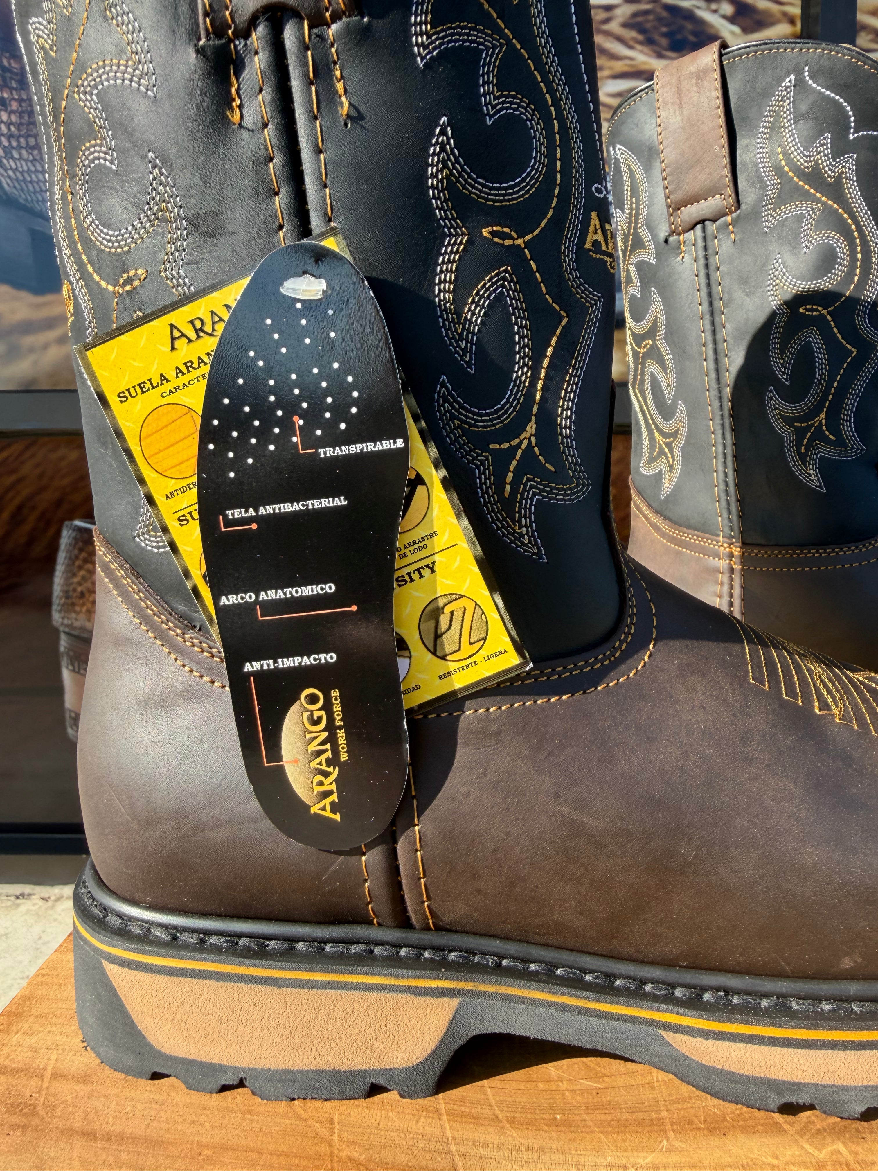 Arango Dark Brown Work Boots (steel-toe available)
