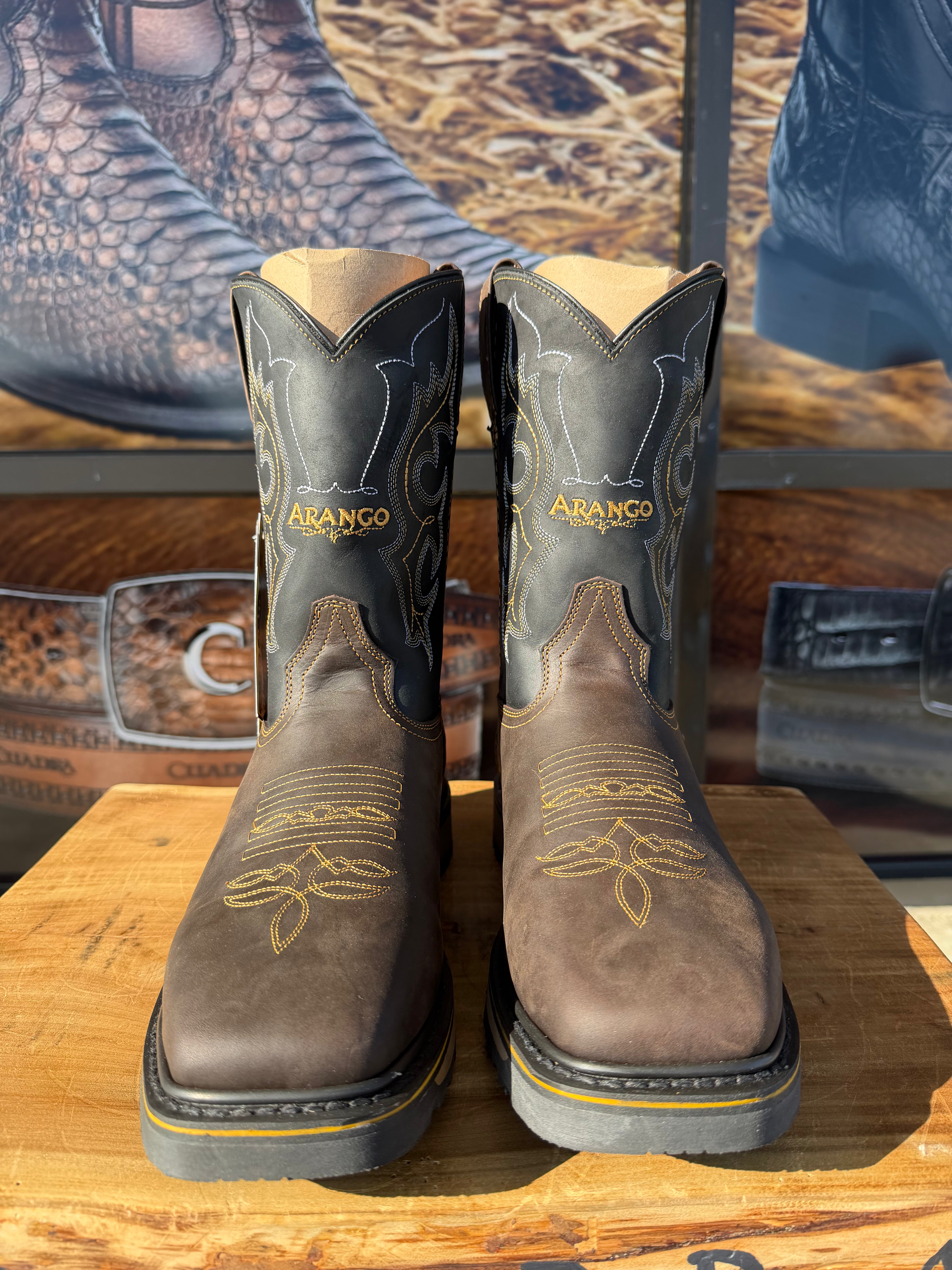 Arango Dark Brown Work Boots (steel-toe available)